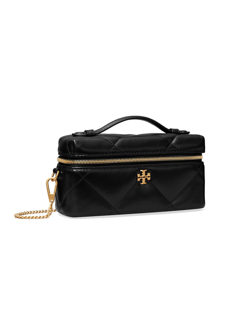 Women's Kira Quilted Leather Vanity Case - Black 3