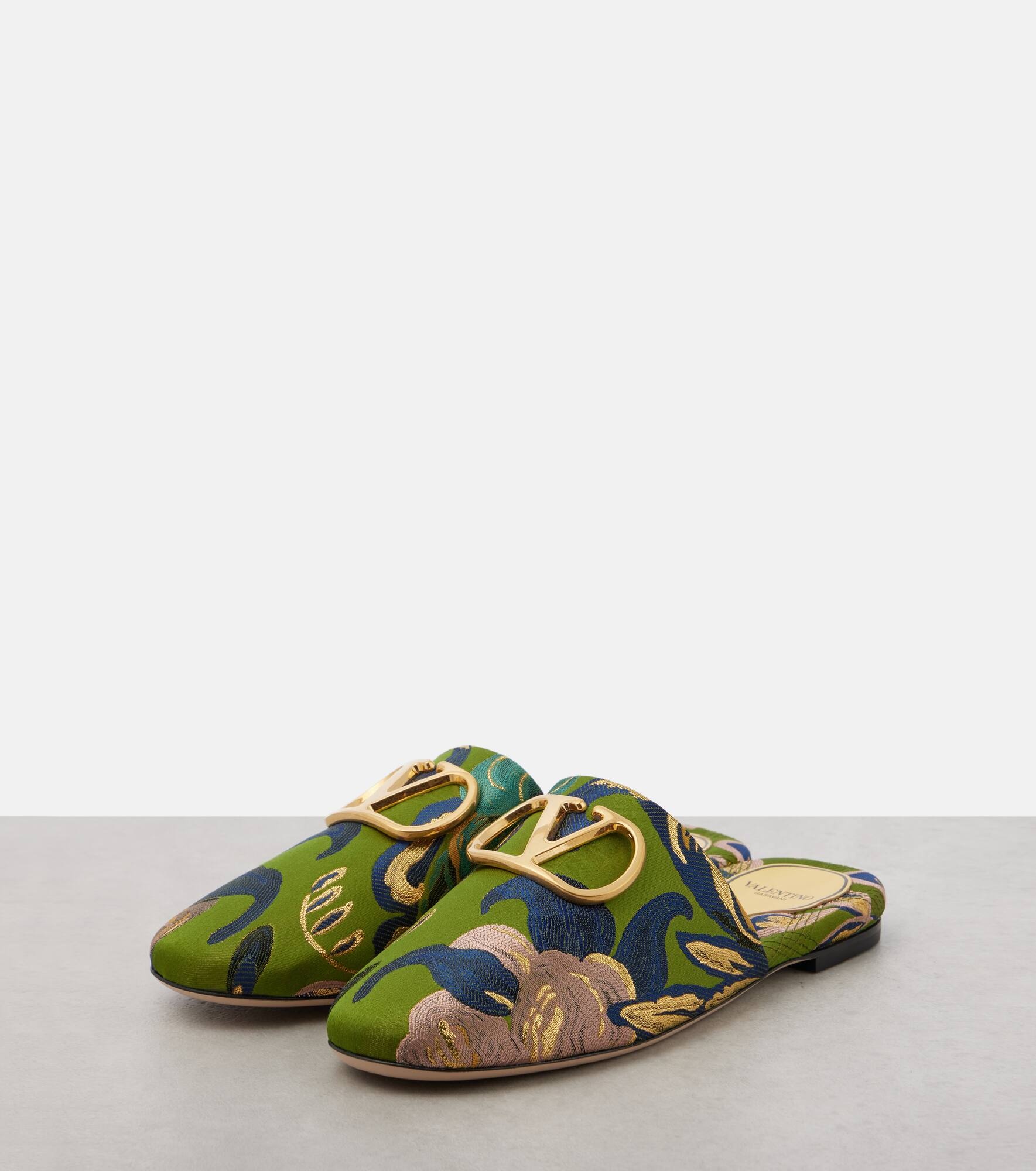 VLogo jacquard mules - 4