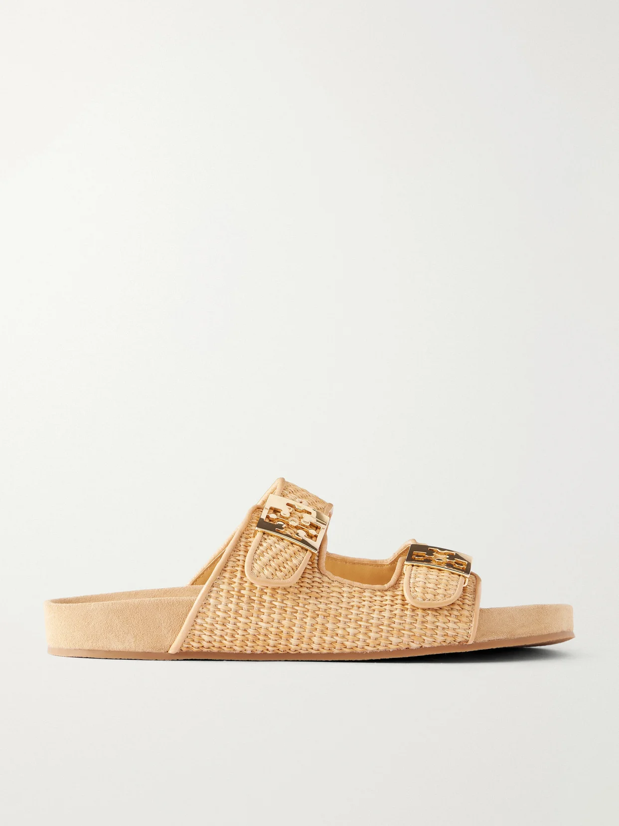 Mellow Logo-embellished Raffia And Leather Sandals - 1