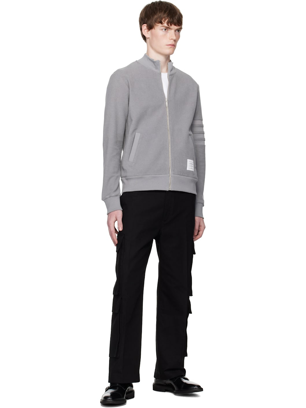 Gray Reverse Loopback 4-Bar Jacket - 4