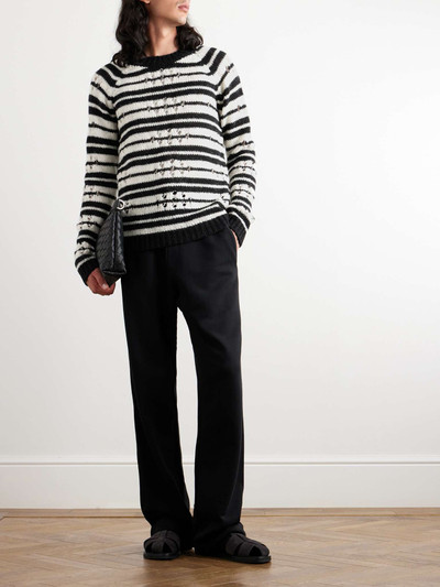 Dries Van Noten Striped Open-Knit Wool Sweater outlook
