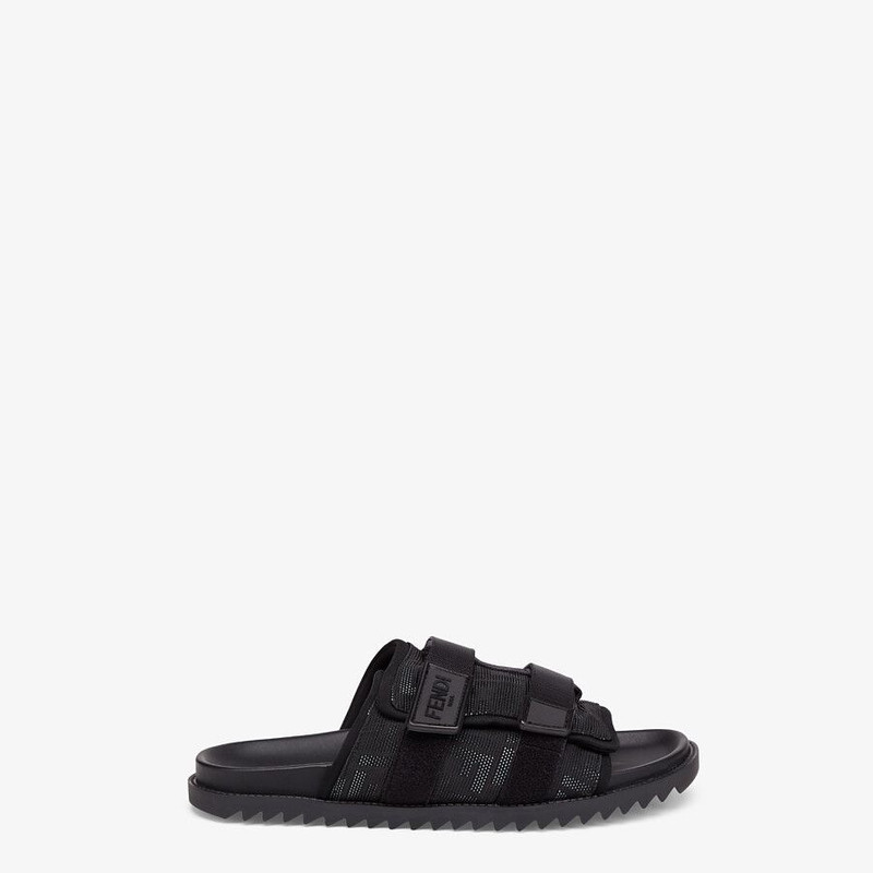 Black fabric sandals 1
