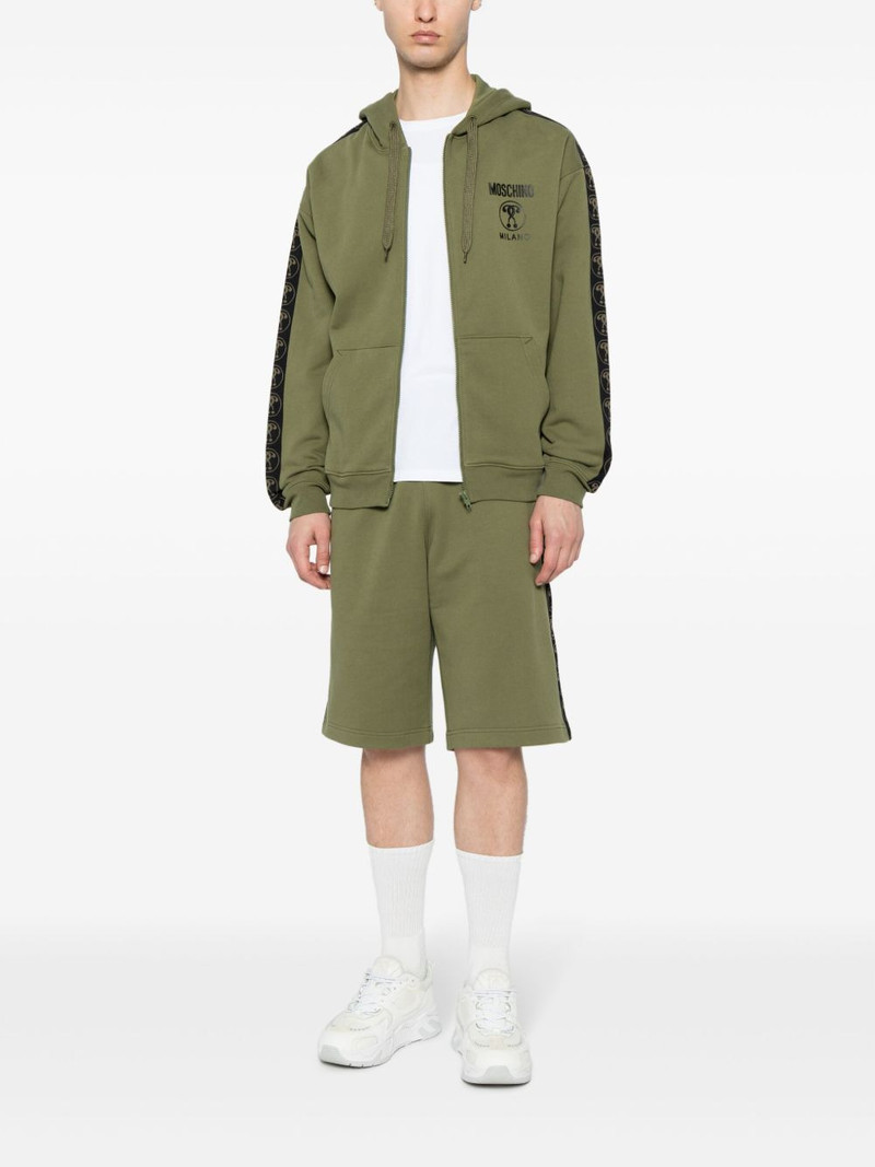 Moschino logo-print zip-up organic cotton hoodie outlook