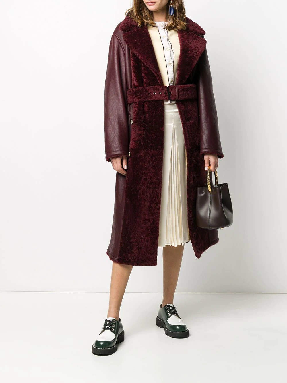 belted mid-length coat - 2