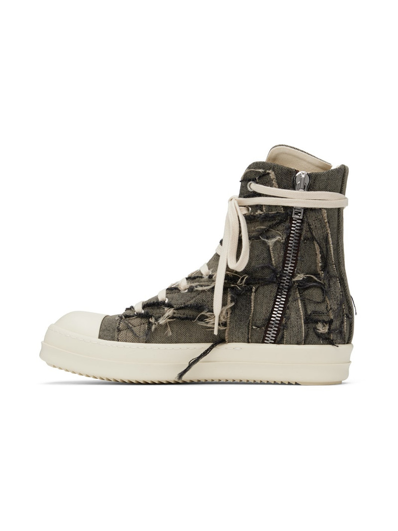 Rick Owens DRKSHDW Gray Slashed Sneakers outlook
