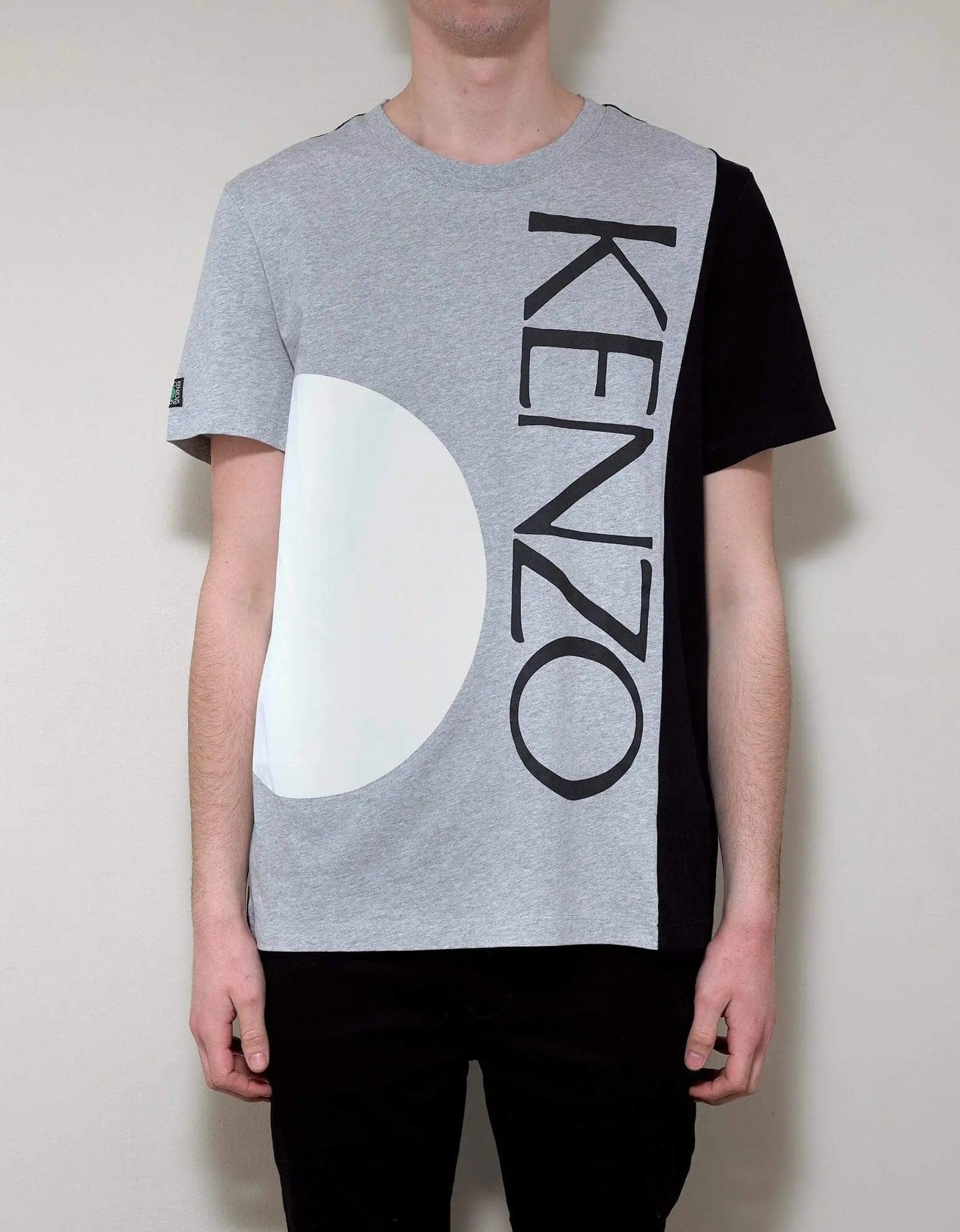 Kenzo Grey White Circle Print T-Shirt - 3
