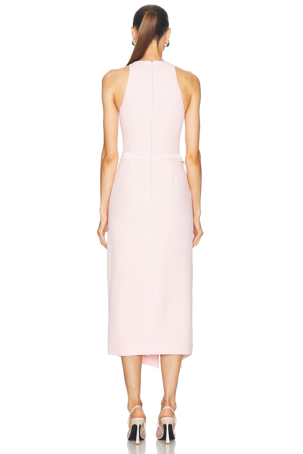 Satin Bow Detail Midi Dress - 4