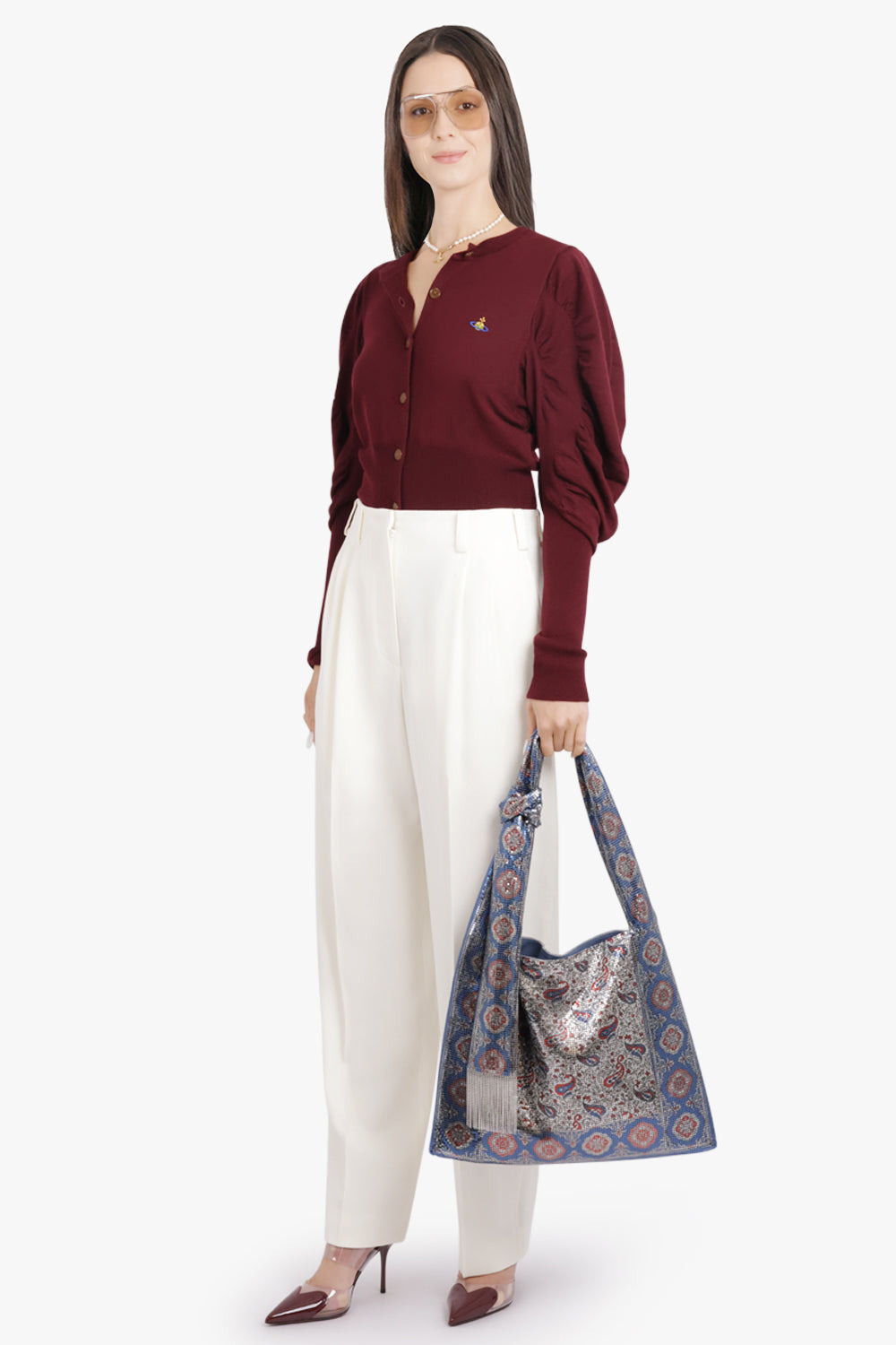 DOUBLE PLEAT WIDE LEG PANT | IVORY - 2