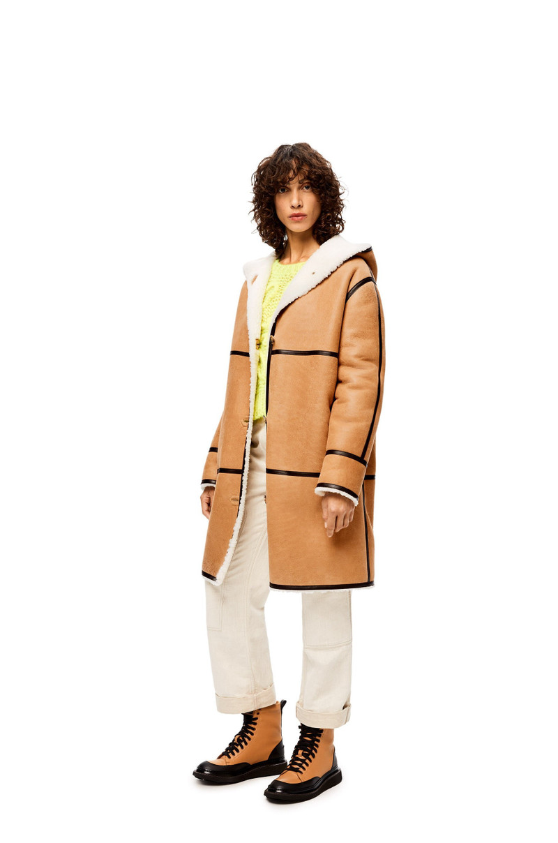 Loewe Hooded coat in shearling outlook