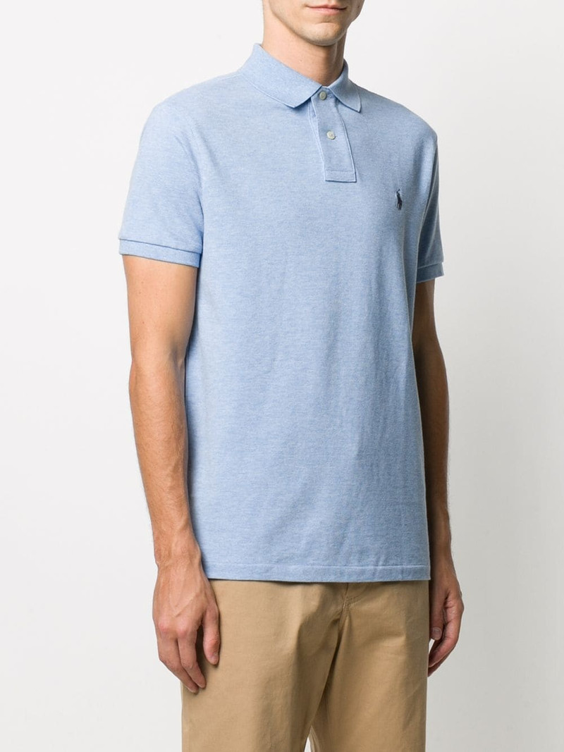 Blue Embroidered Motif Polo Shirt 3
