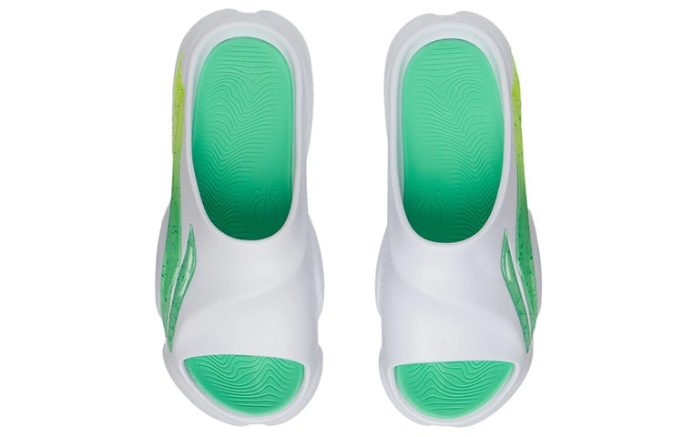 Li-Ning 8 PE Courtside Slides 'White Green' ABTS009-14 - 5