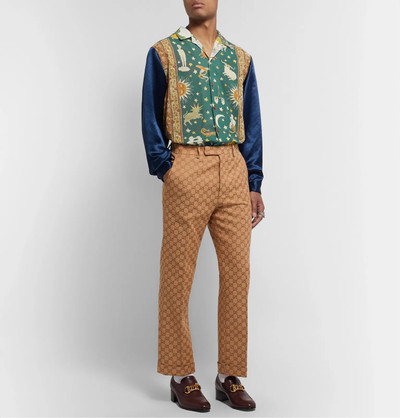 GUCCI Camp-Collar Printed Cotton-Muslin and Satin Shirt outlook