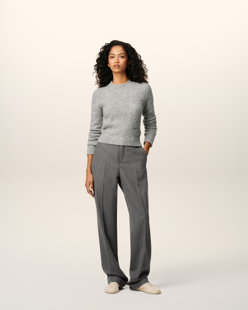 AMI Paris GREY WOOL LARGE FIT TROUSERS outlook