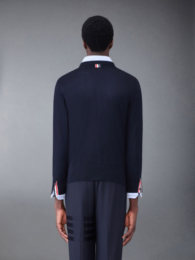 Thom Browne Fine Merino Jersey Stripe Relaxed Crew Neck Pullover outlook