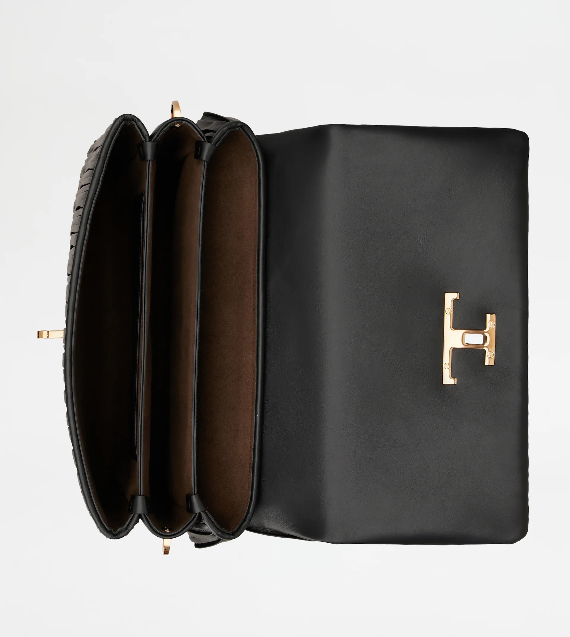 T TIMELESS FLAP BAG IN LEATHER MEDIUM - BLACK - 7
