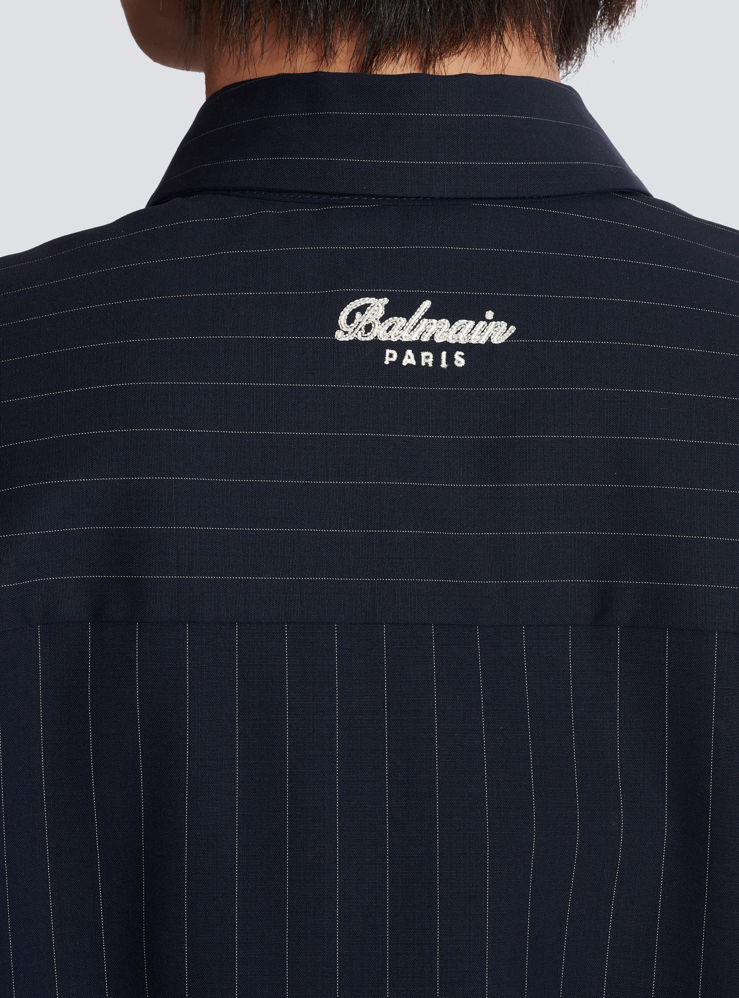 Striped wool College Emblem shirt - 6