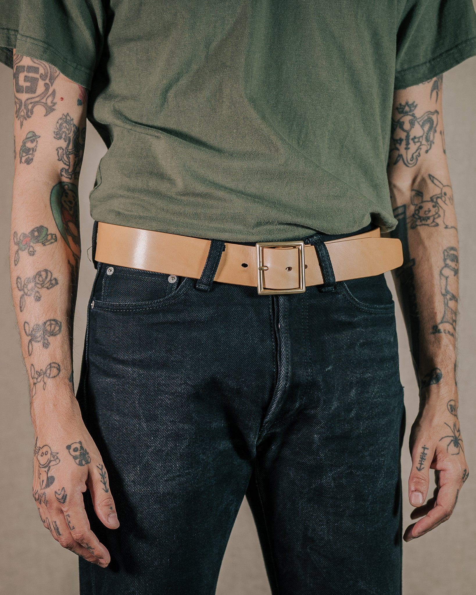 OGL-BELT-VTG1.75-NAT OGL Vintage 1.75" Leather Belt - Natural - 2