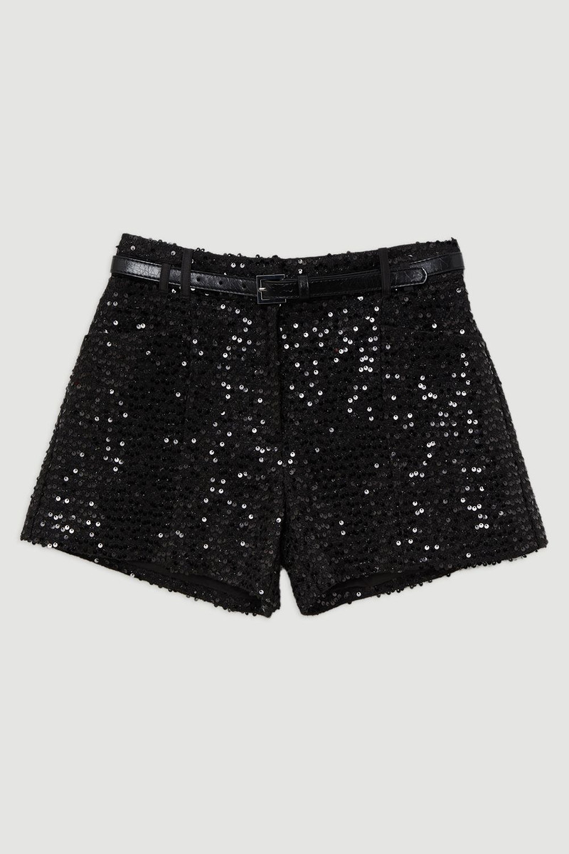 Sequin Tweed Tailored Shorts 4