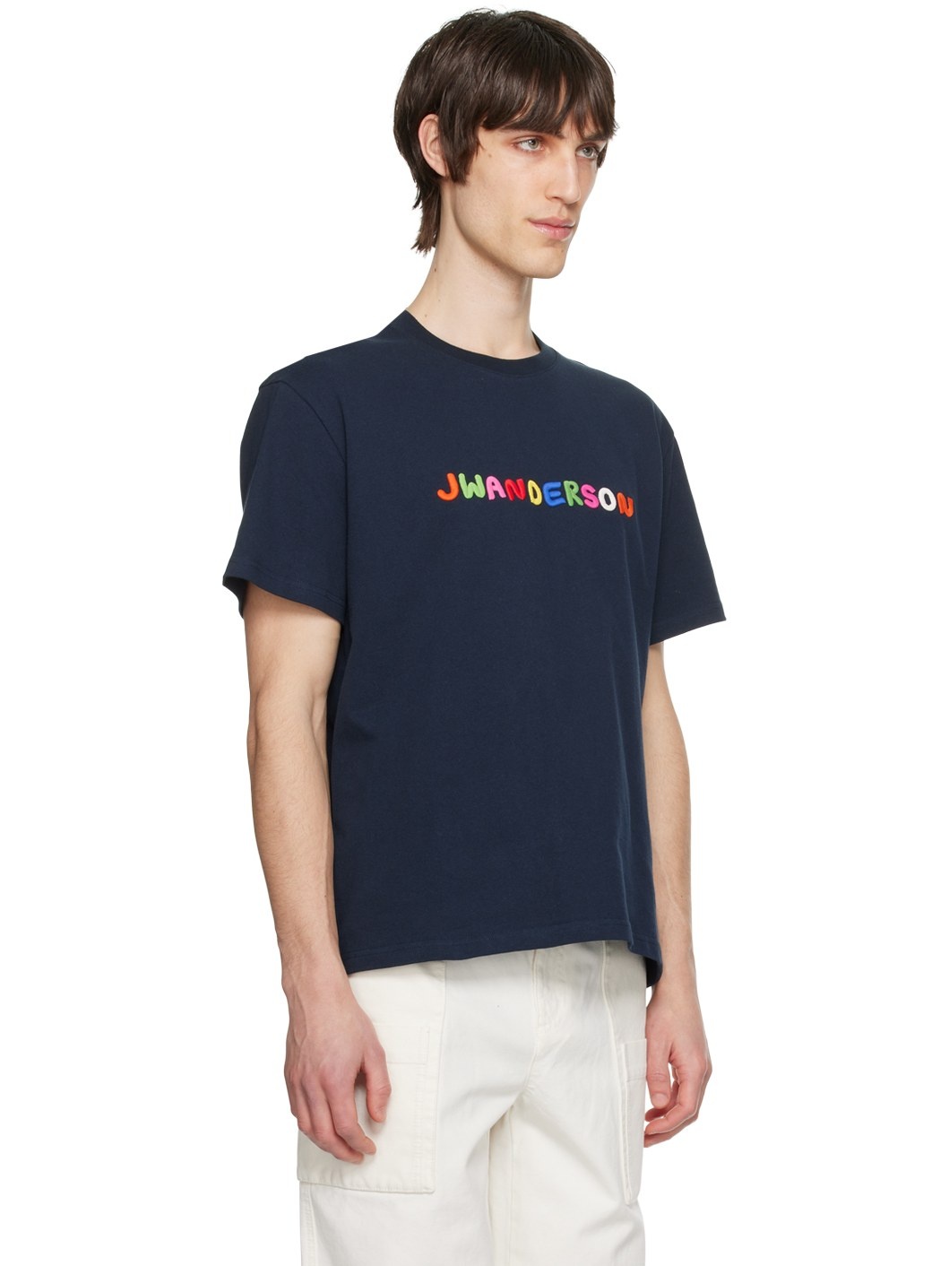 Navy Embroidered T-Shirt - 2