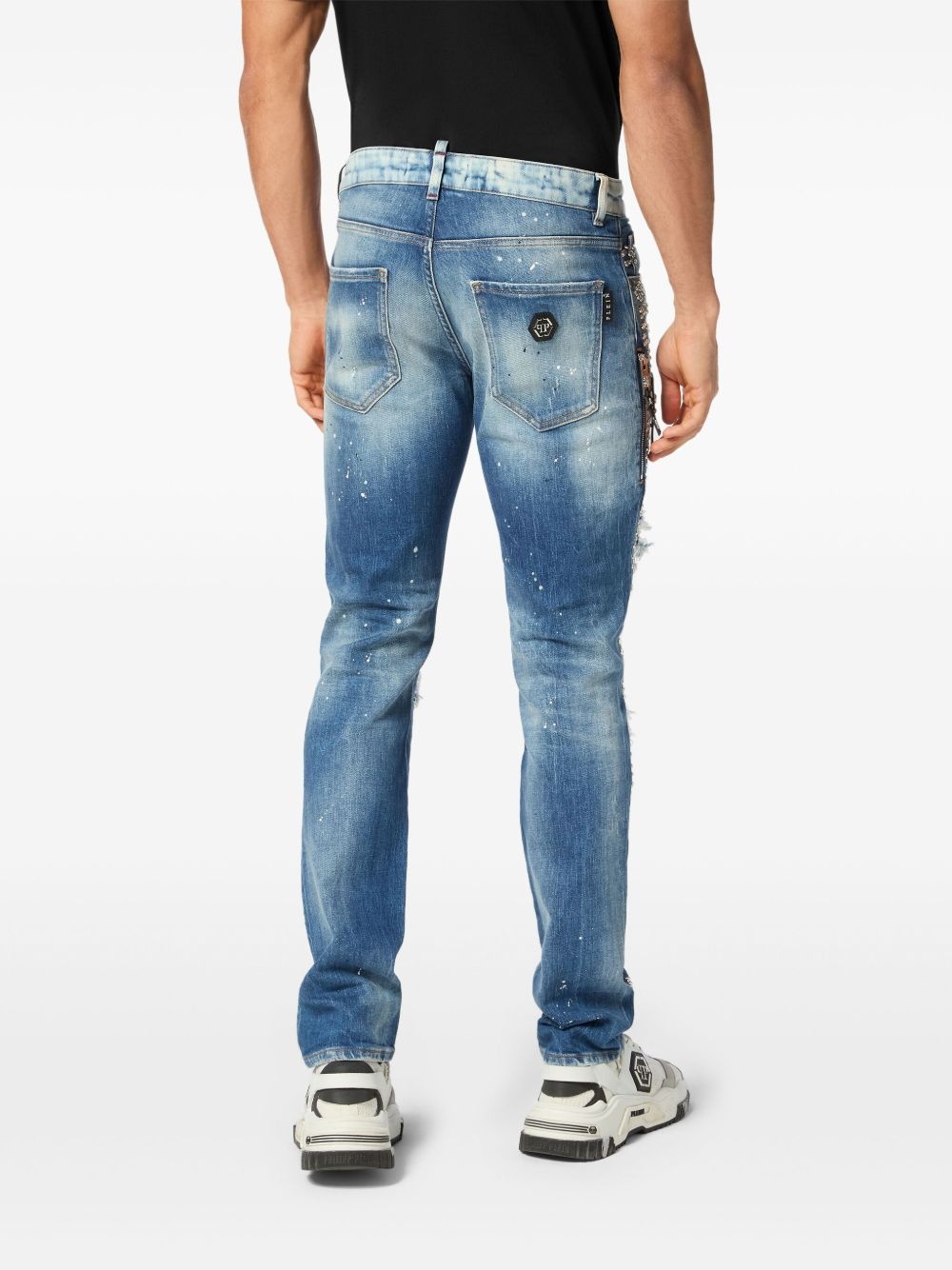 stud-embellished jeans - 4