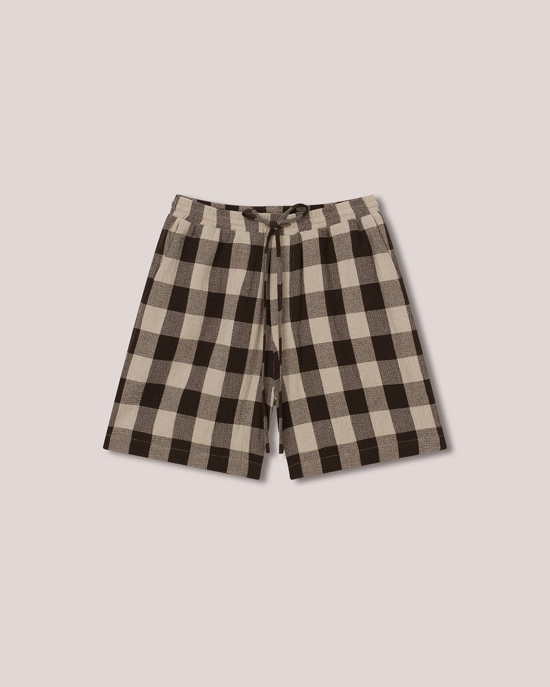 DOXXI - Light-weight Gingham shorts - Brown&Ecru 1