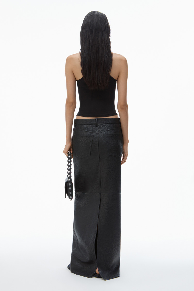 5-Pocket Pencil Skirt in Primal Nappa Lambskin Leather 5