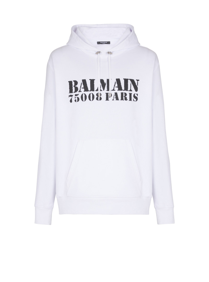 Balmain Stamp printed hoodie 1