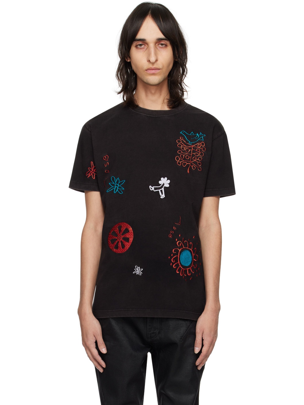 Black March Embroidery T-Shirt - 1