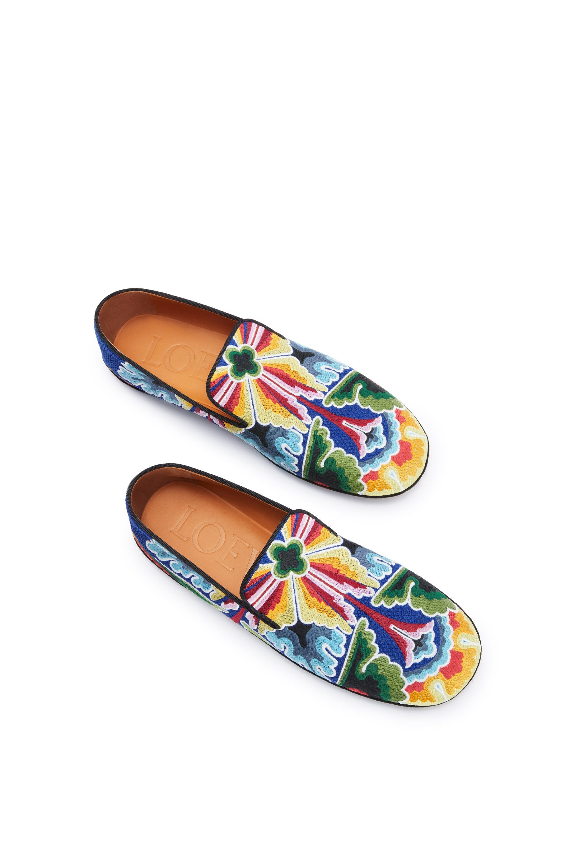 Embroidered slipper in polyester and cotton - 3