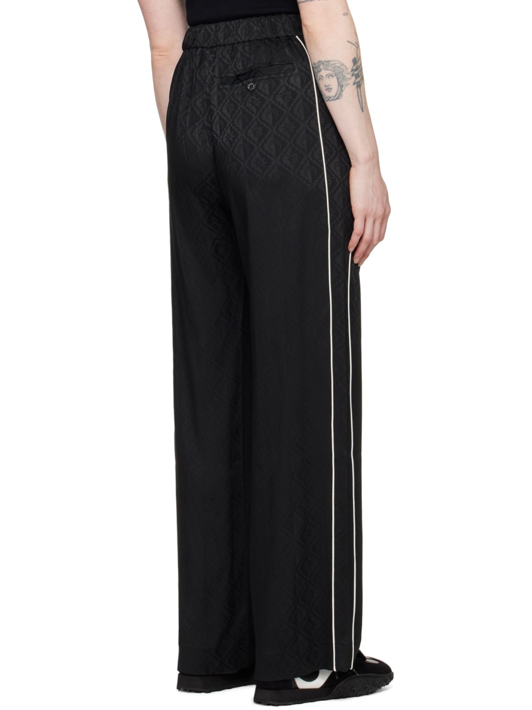 Black Jacquard Trousers - 3