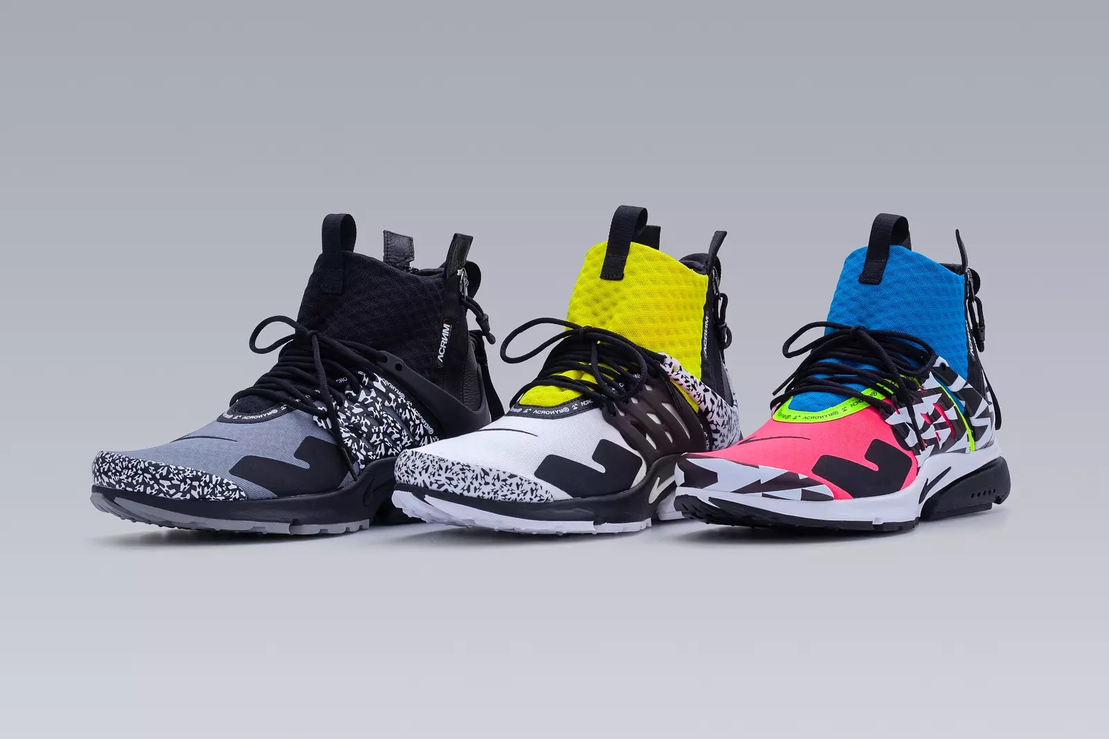 APM2-001 Nike® Air Presto Mid / Acronym® Cool Grey / Black / Black - 30