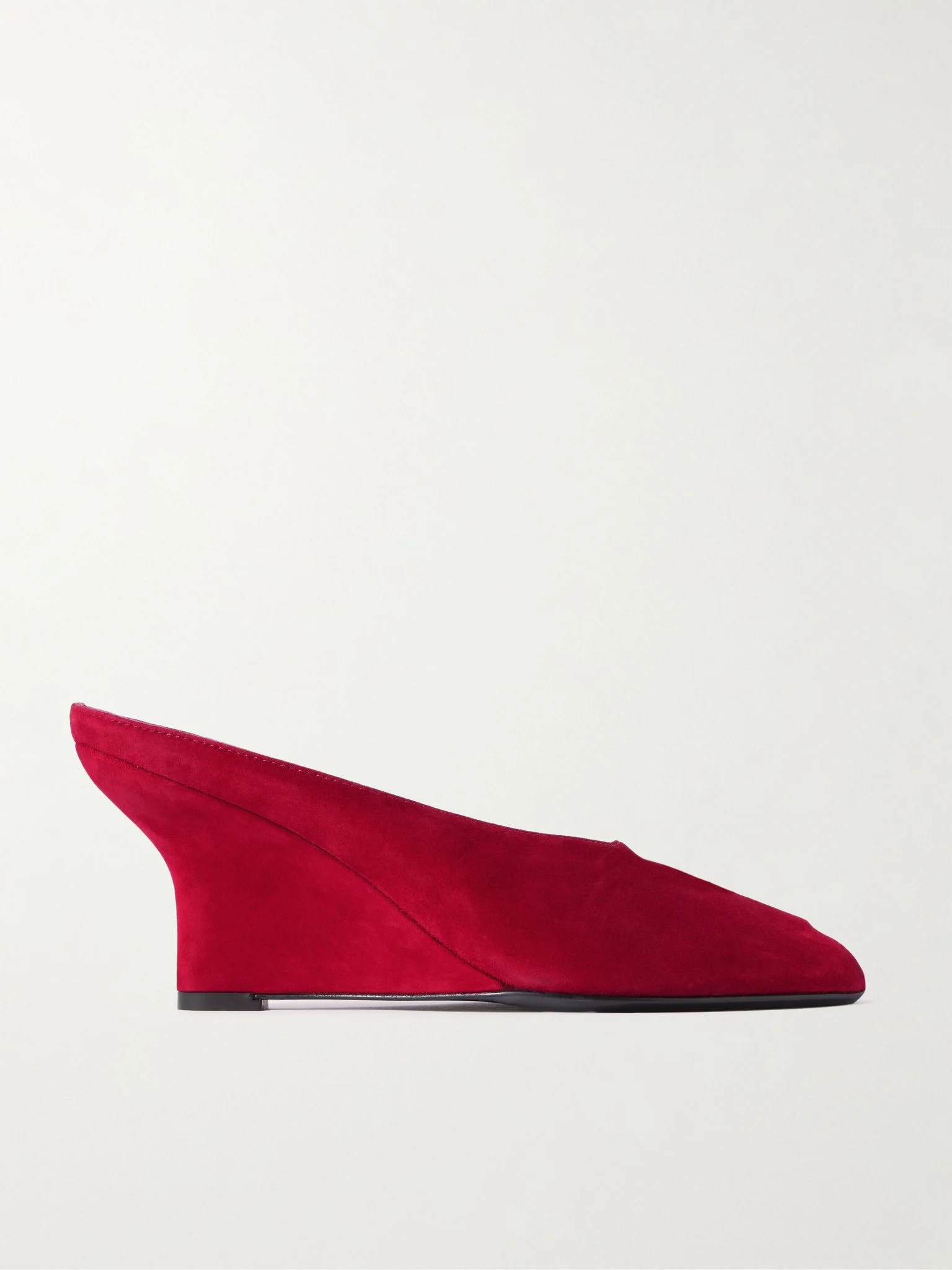 Velvet wedge mules Red - 1
