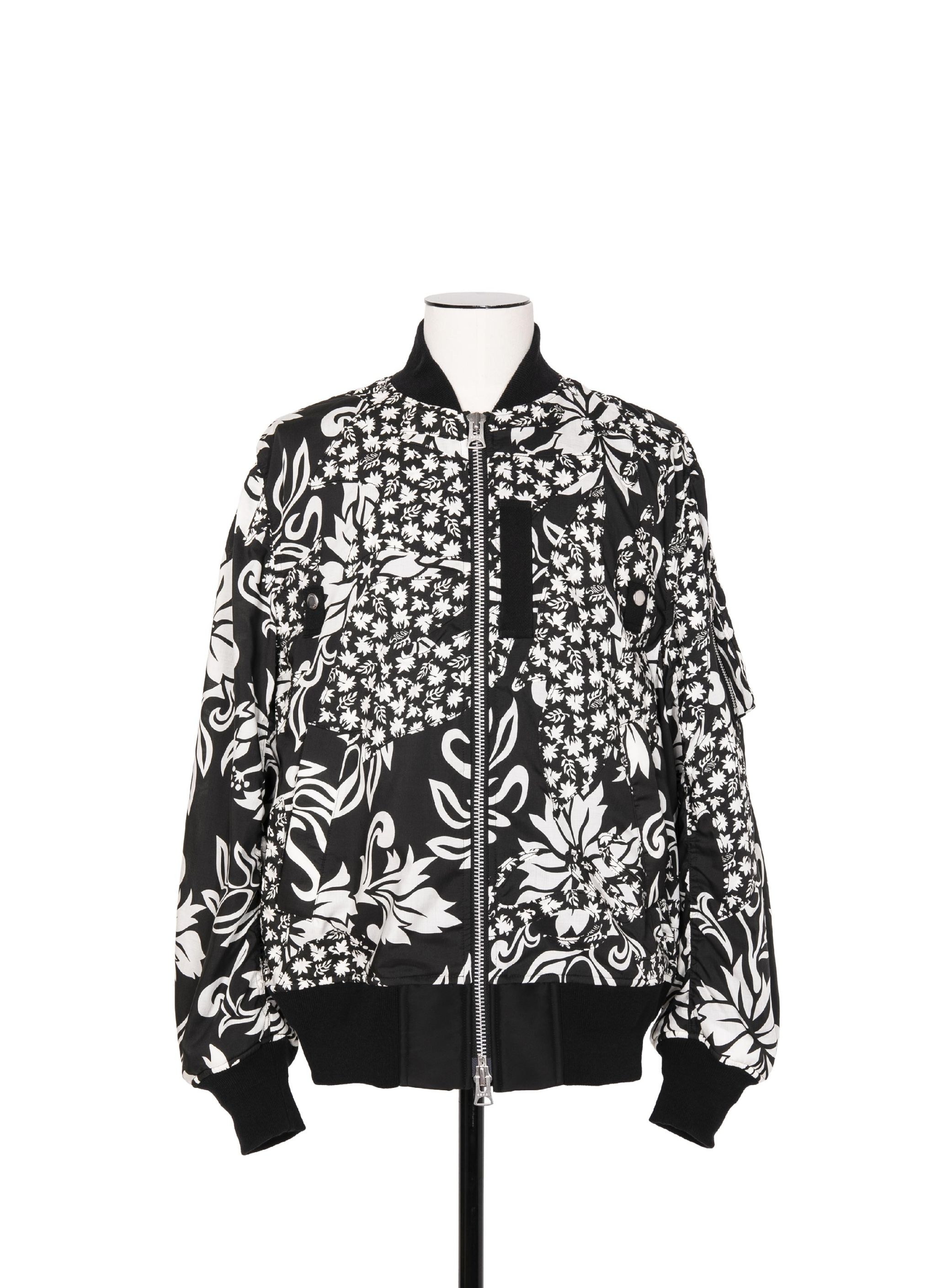 Floral Embroidered Patch Blouson - 1