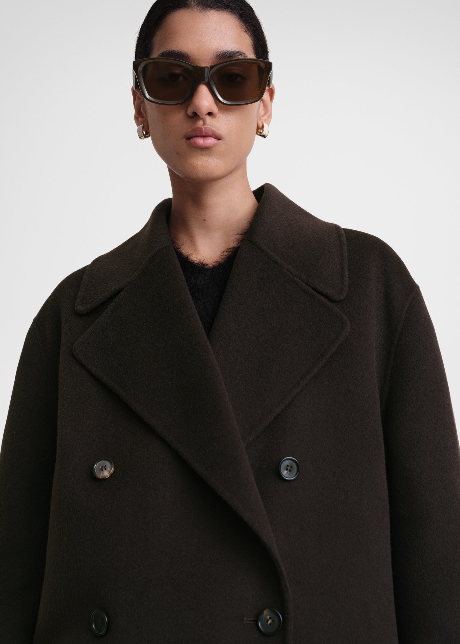 Wool doublé peacoat espresso - 5