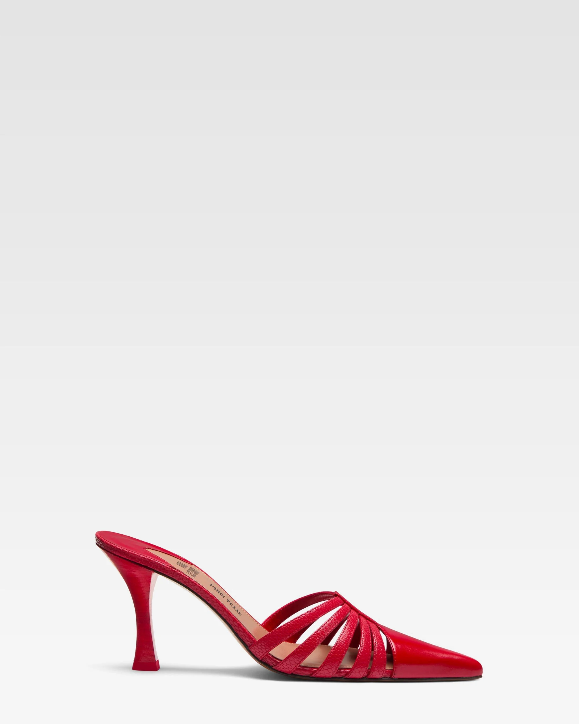 Red leather cut-out mule - 1