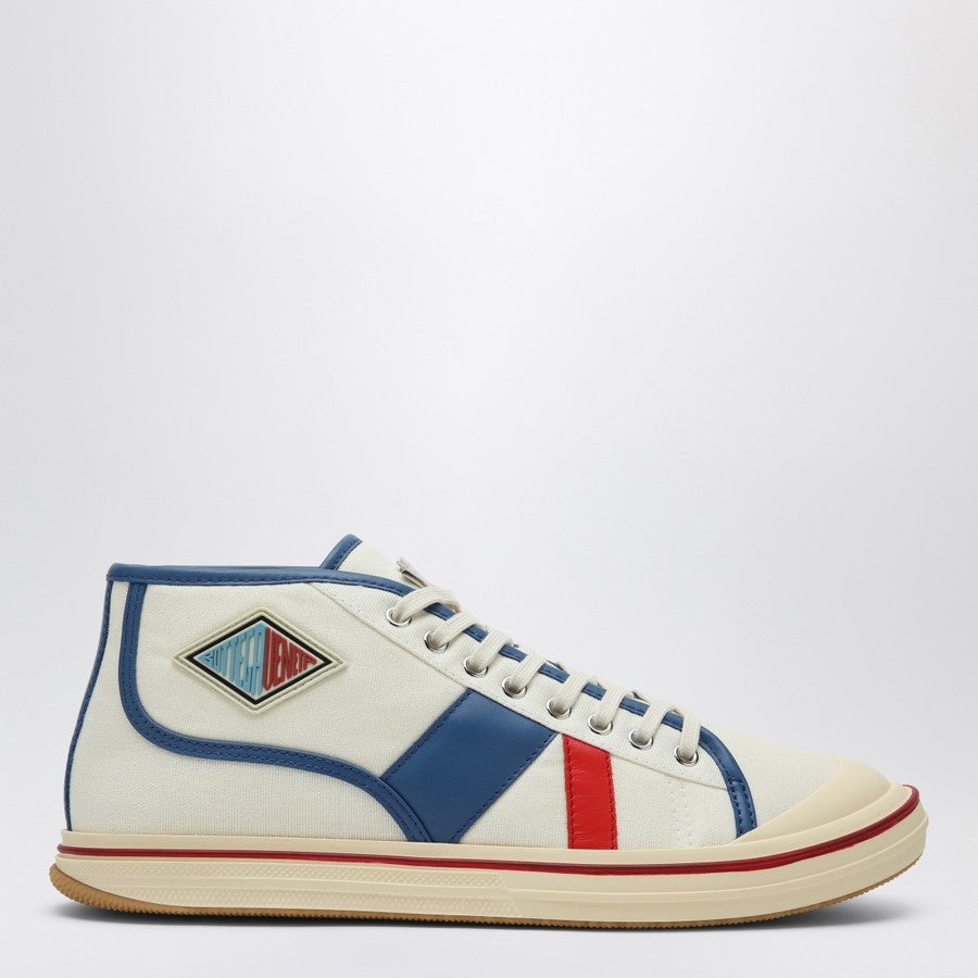 Bottega Veneta Men Eliot Sneakers In White/Red/Blue - 1
