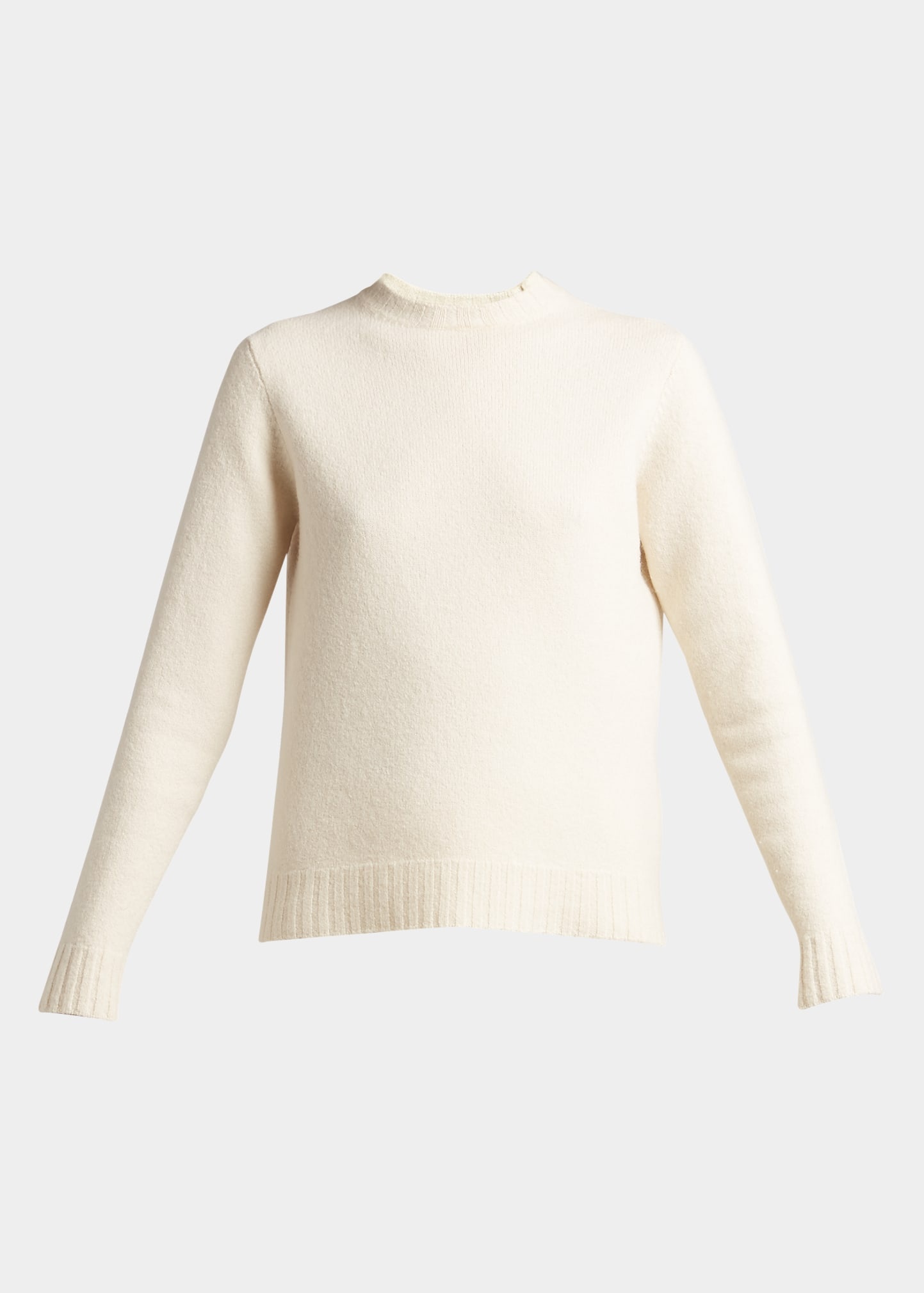 Long-Sleeve Boiled Wool Sweater - 1