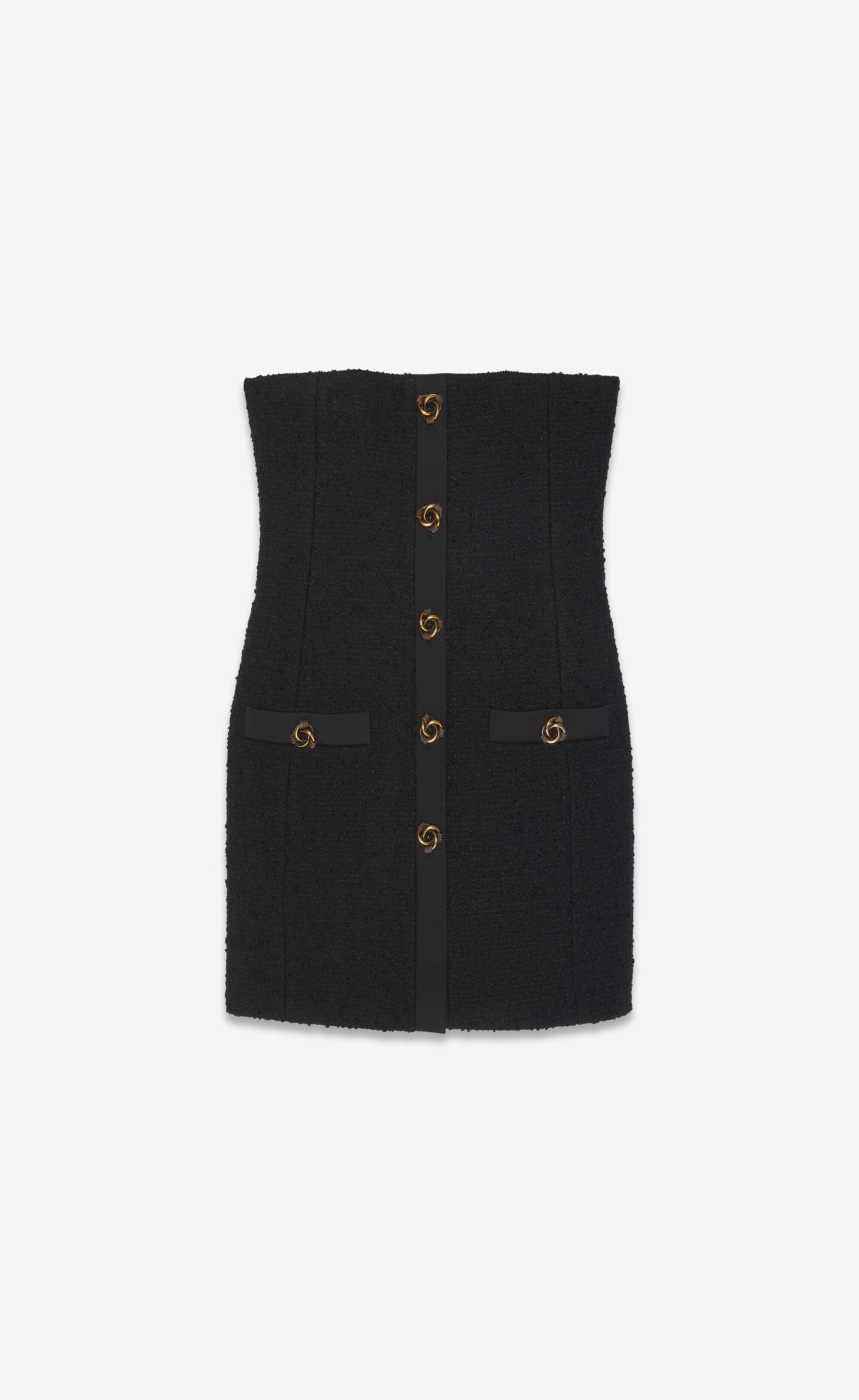 bustier dress in bouclé tweed - 1