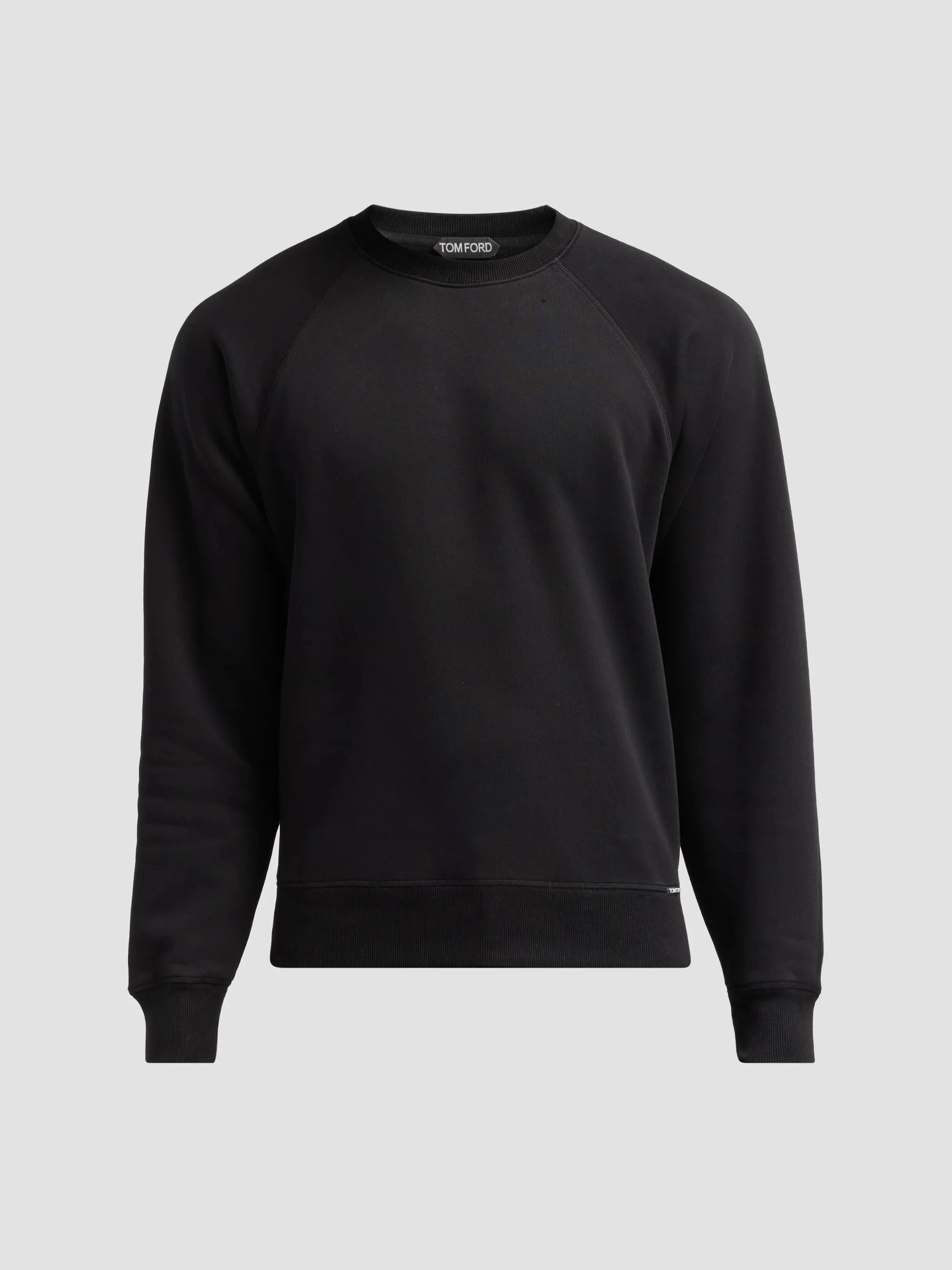 Men's Crewneck Cotton Sweatshirt - Black - 1