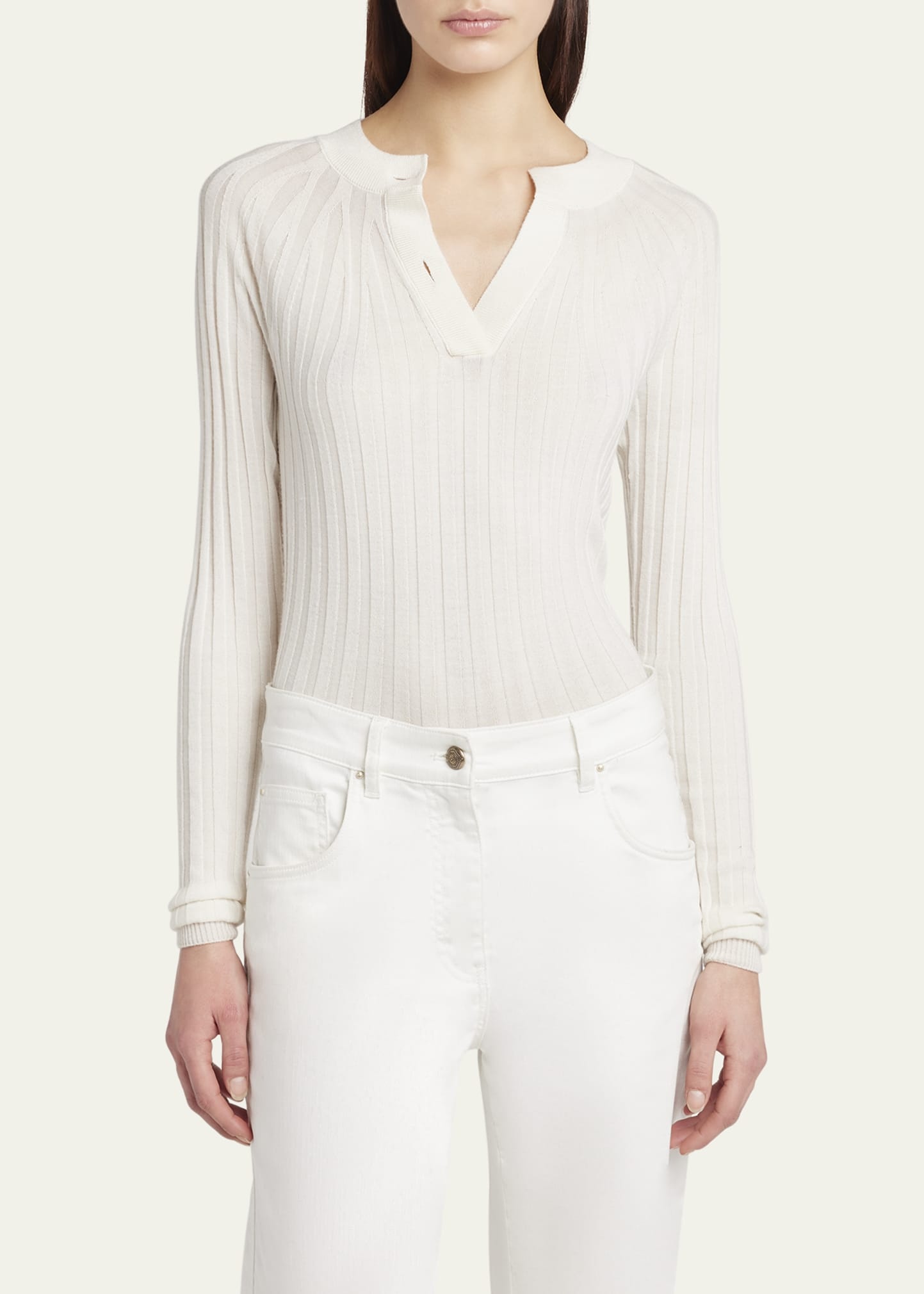 Ribbed Cashmere Silk Top - 4