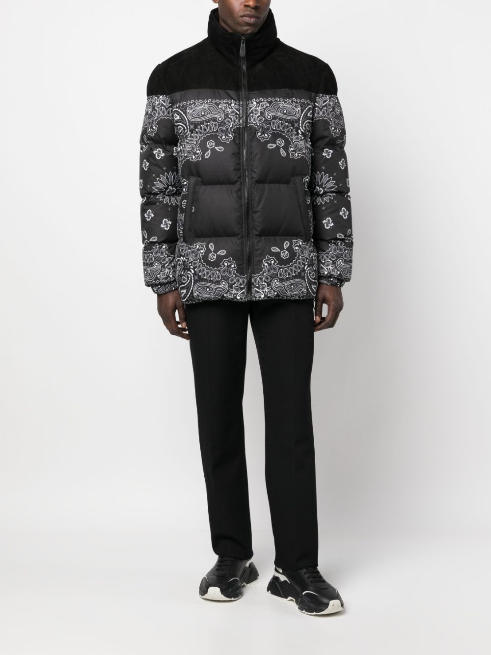 bandana-print padded jacket - 2
