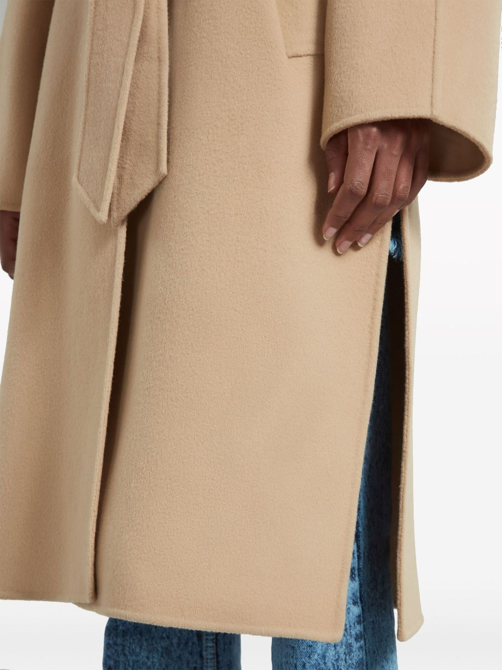 single-breasted hooded coat - 6