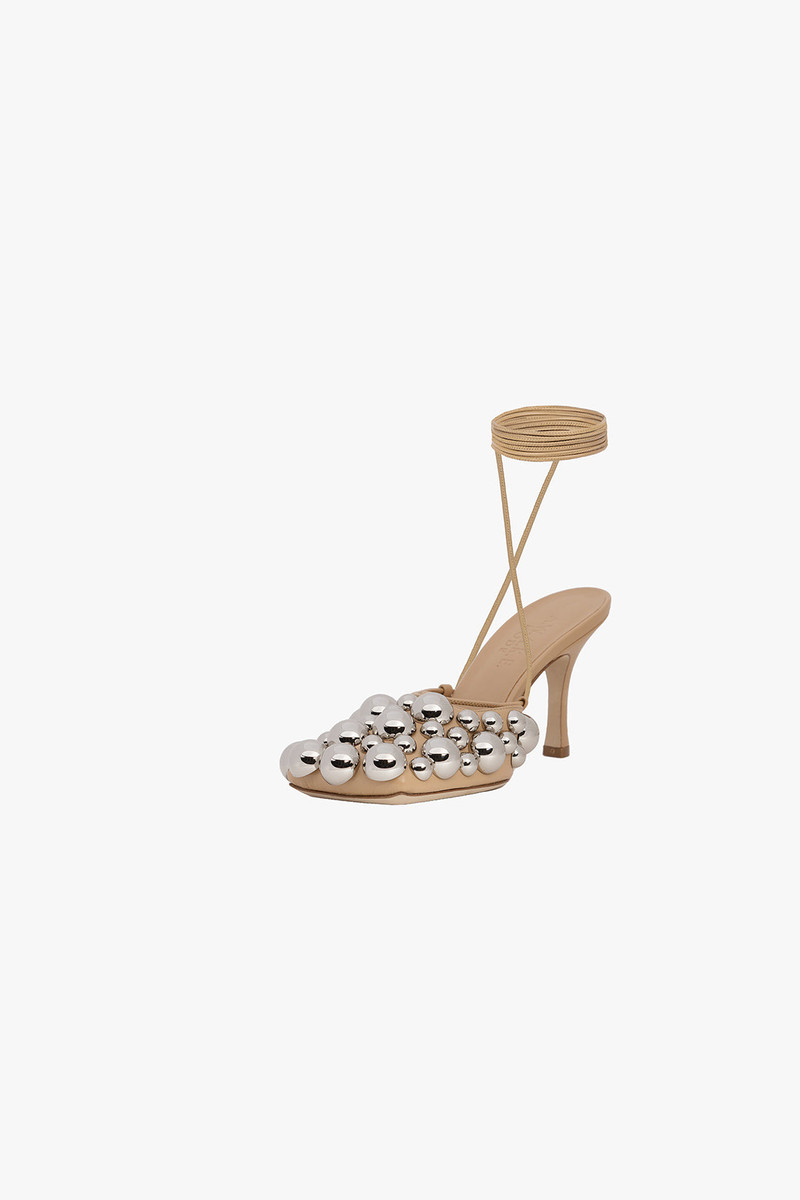 URSULA EVENING EMBELLISHED SHOES BEIGE SILVER GOLD 3