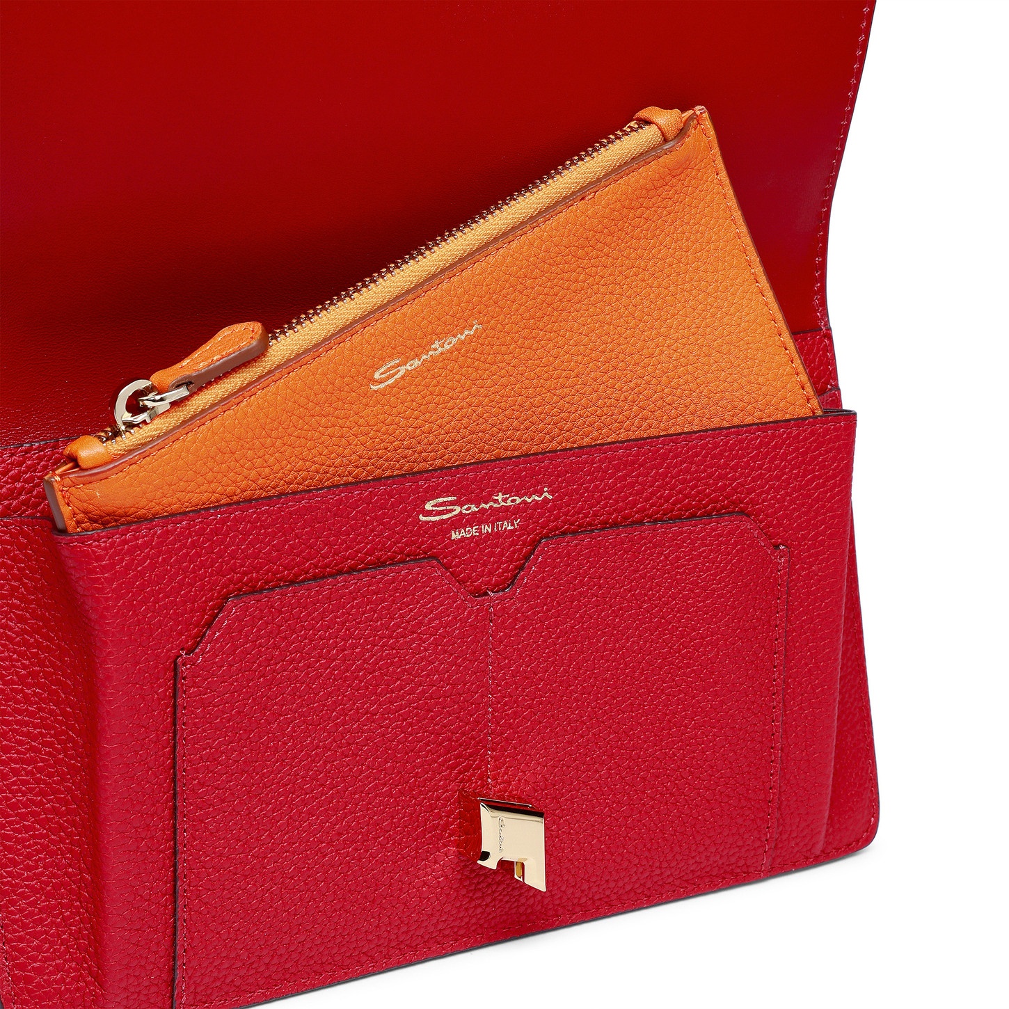 Red leather document holder - 3