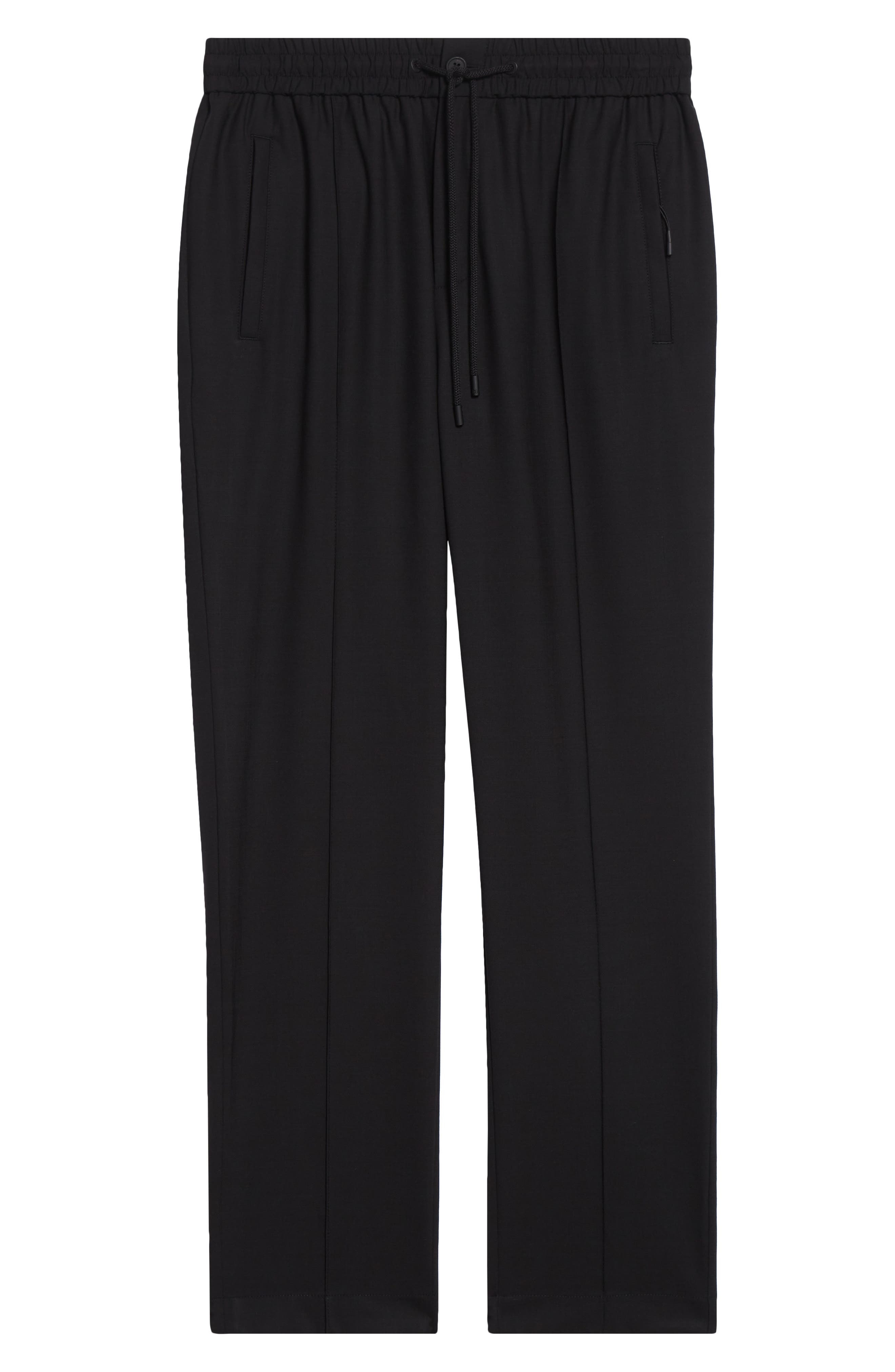 Dolce&Gabbana Drawstring Waist Wool Blend Canvas Pants in N0000 Nero at Nordstrom - 6
