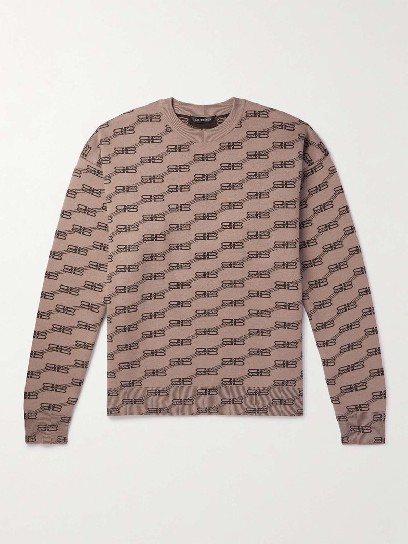Logo-Jacquard Knitted Sweater - 1