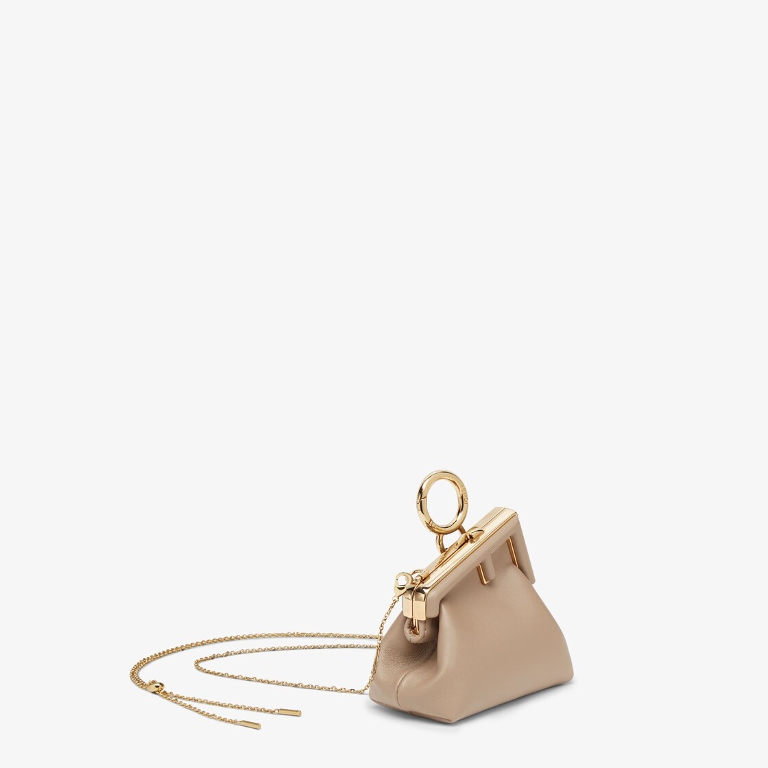 Dove gray nappa leather charm - 2