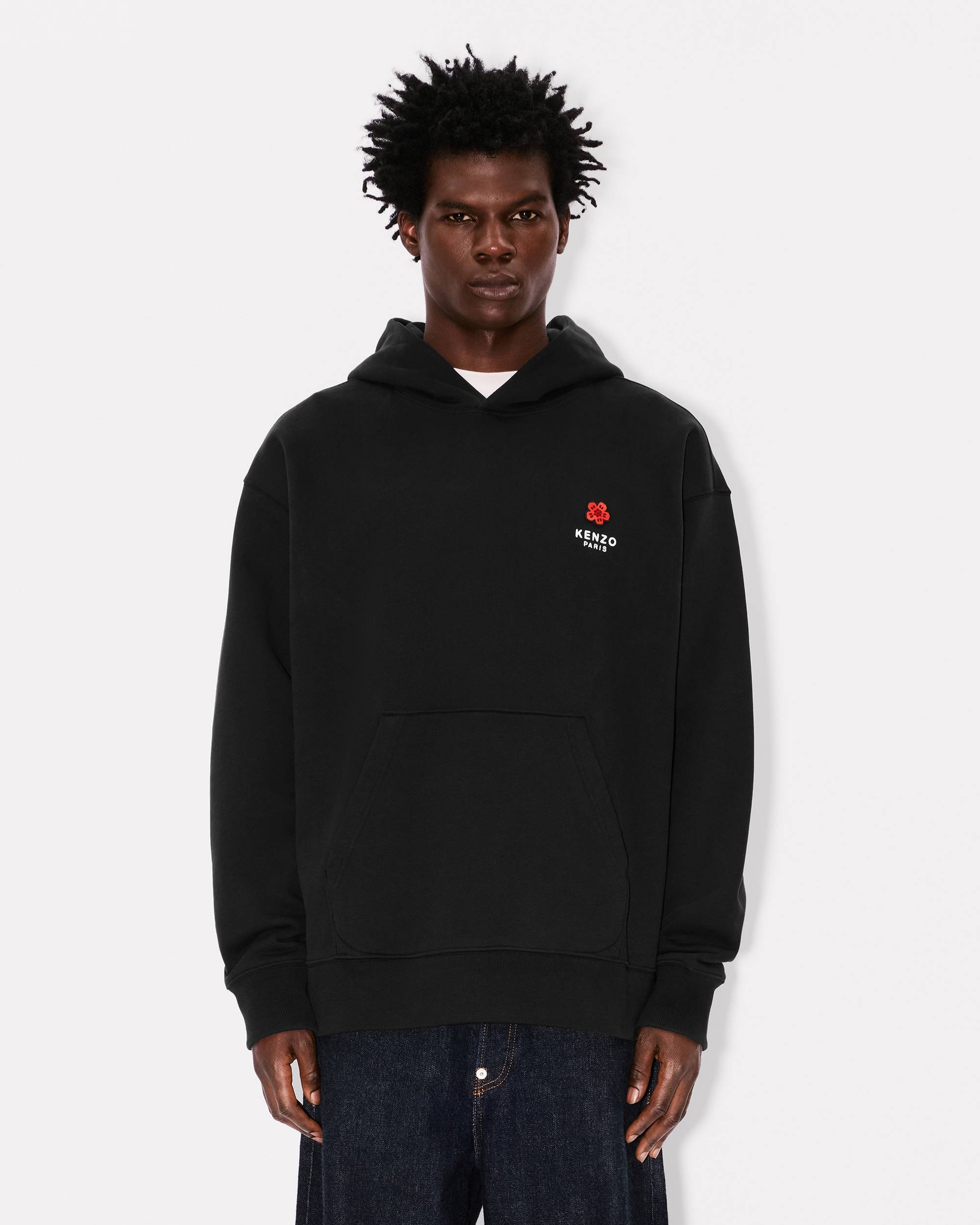 'Boke Flower' embroidered oversized hoodie in cotton - 3