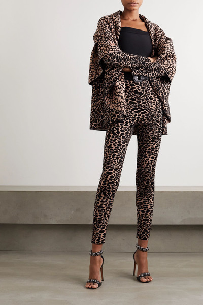 Alaïa Leopard jacquard-knit leggings outlook