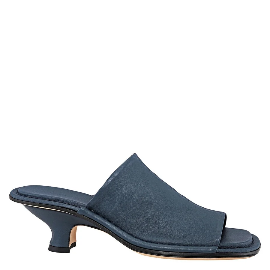 Open Box - By Far Ladies Frankie Cobalto Leather Heeled Sandals, Brand Size 37 ( US Size 7 ) - 1